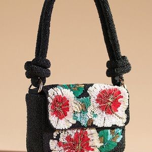 Anthropologie Beaded Knot Floral Bag new without tags